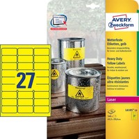 Avery Zweckform Wetterfeste Folienetiketten L6105-20 Gelb 63,5 X 29,6 Mm, 20 Bla