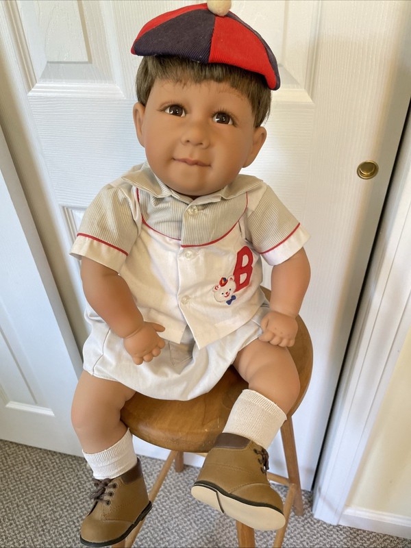 VINTAGE 90’S PAT SECRIST “MYLO” BABY BOY DOLL LIGHT BROWN HAIR NEAR MINT L👀K 👶