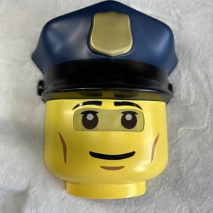 RARE LEGO Police Officer Mask Minifigure Head Halloween Costume Disguise Used