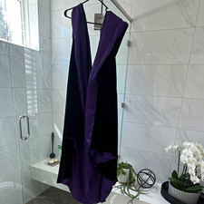 Hooded Reversible Cloak Cape Black/Purple Halloween Costume Adult Unisex One