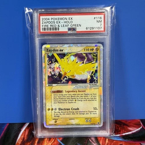 2004 POKEMON EX FIRE RED & LEAF GREEN #116 ZAPDOS EX-HOLO PSA 7