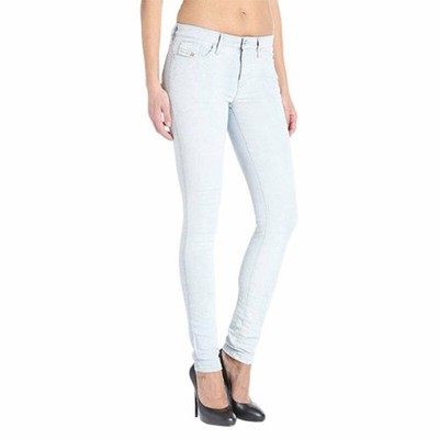 DIESEL SKINZEE 0841N Damen Denim Jeans Super Slim Skinny Zip Fly Blau Italy