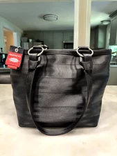 Harveys Seatbelt Carriage Ring Streamline Tote Black Color Full Size