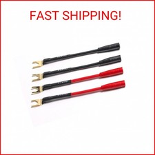 WJSTN Spade Plug to Female Banana Jack Adapter Cable, 4mm Banana Jack Female 4PK