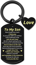 To My Son Keychain for Teen Boys 16-18 from Mom Dad Christmas Gifts for Son Adul