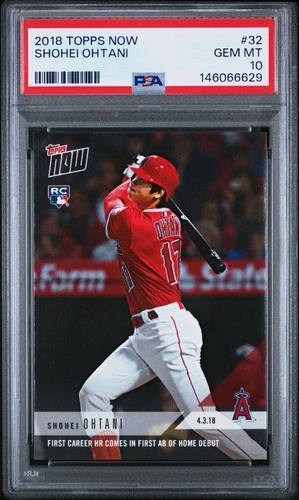2018 Topps Now Shohei Ohtani #32 RC PSA 10 Gem Mint Rc Rookie Card 1st Career HR