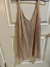 Sequin Sleeveless Party Dress Size L
