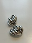 Vintage Silver Knot Clip-On Earrings Bold Sculptural Statement Jewelry — photo 2