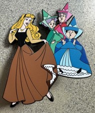 PIN AURORA & 3 FAIRIES 3" JUMBO FANTASY SLEEPING BEAUTY FAUNA MERRYWEATHER NEW