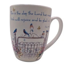 Sandy Clough Faithfully Yours Mug This Is The Day The Lord Has Made Floral Birds