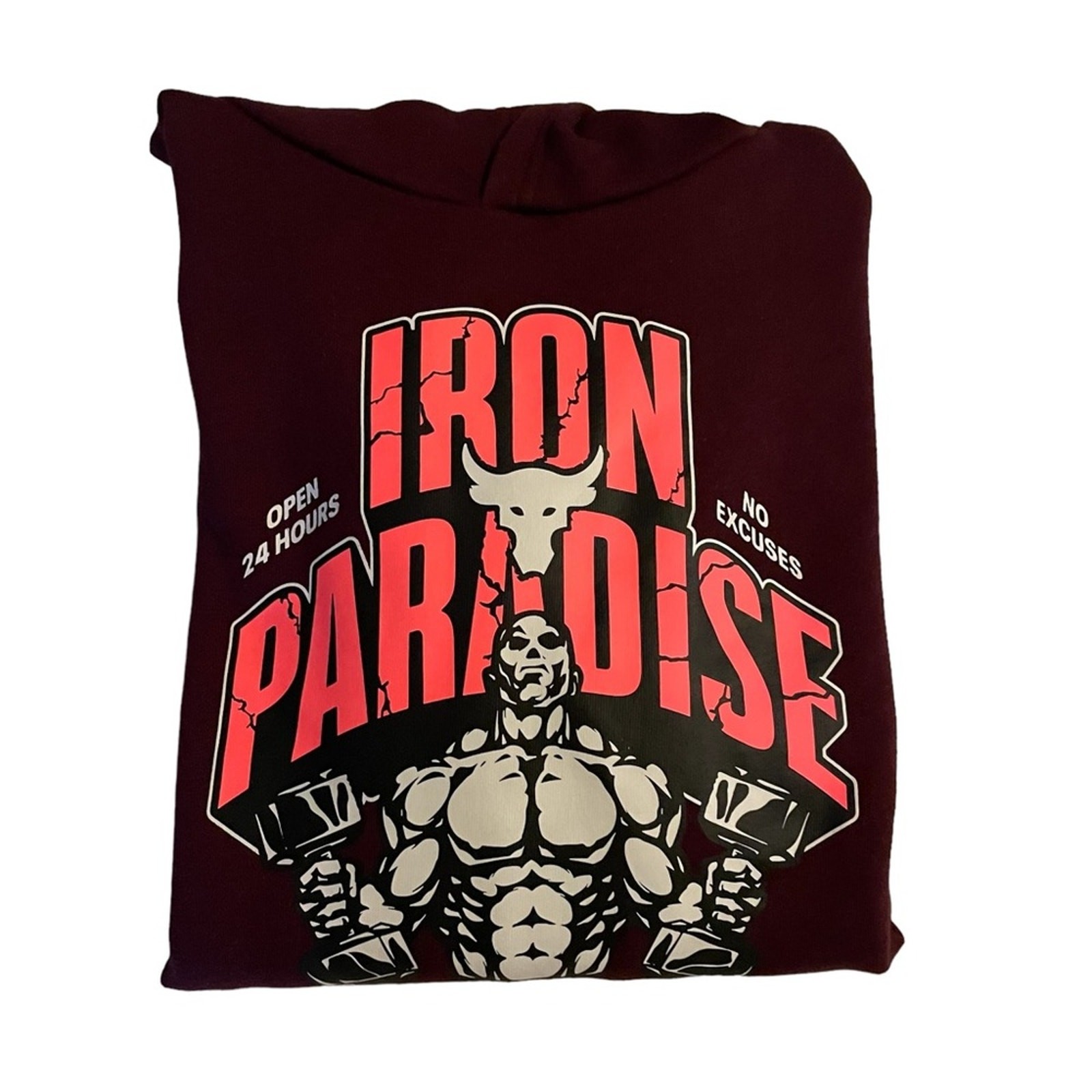 Under Armour Project Rock Rival Fleece Iron Paradise Hooded Sweatshirt Youth XL thumbnail 6