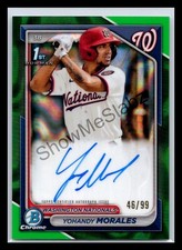 2024 Bowman #CPA-YM Yohandy Morales Chrome Prospect Auto Green Raywave Refractor