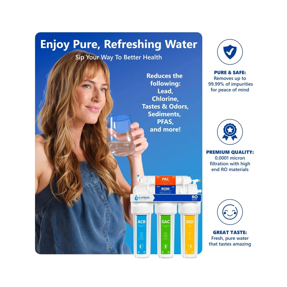 Express Water RO5DX Reverse Osmosis Filtration NSF Certified 5 Stage RO Syste... - Image 3 of 4