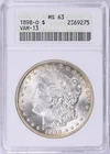 1898-O Morgan Silver Dollar, VAM -13 variety, ANACS MS-63 Light toning on rim