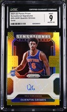 2021-22 Panini Prizm Quentin Grimes Rookie Sensational Signatures /10 Gold CGC 9