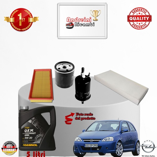 Inspektionskit Filter + ÖL opel Corsa C 1.8I 16V 92KW 125CV Von 2004-> 2006-image
