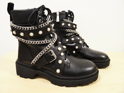 flat biker ankle boots