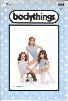 Vintage 1983 Uncut Sewing Pattern by Bodythings #1008 Wrestler & Top Sizes: 4-12