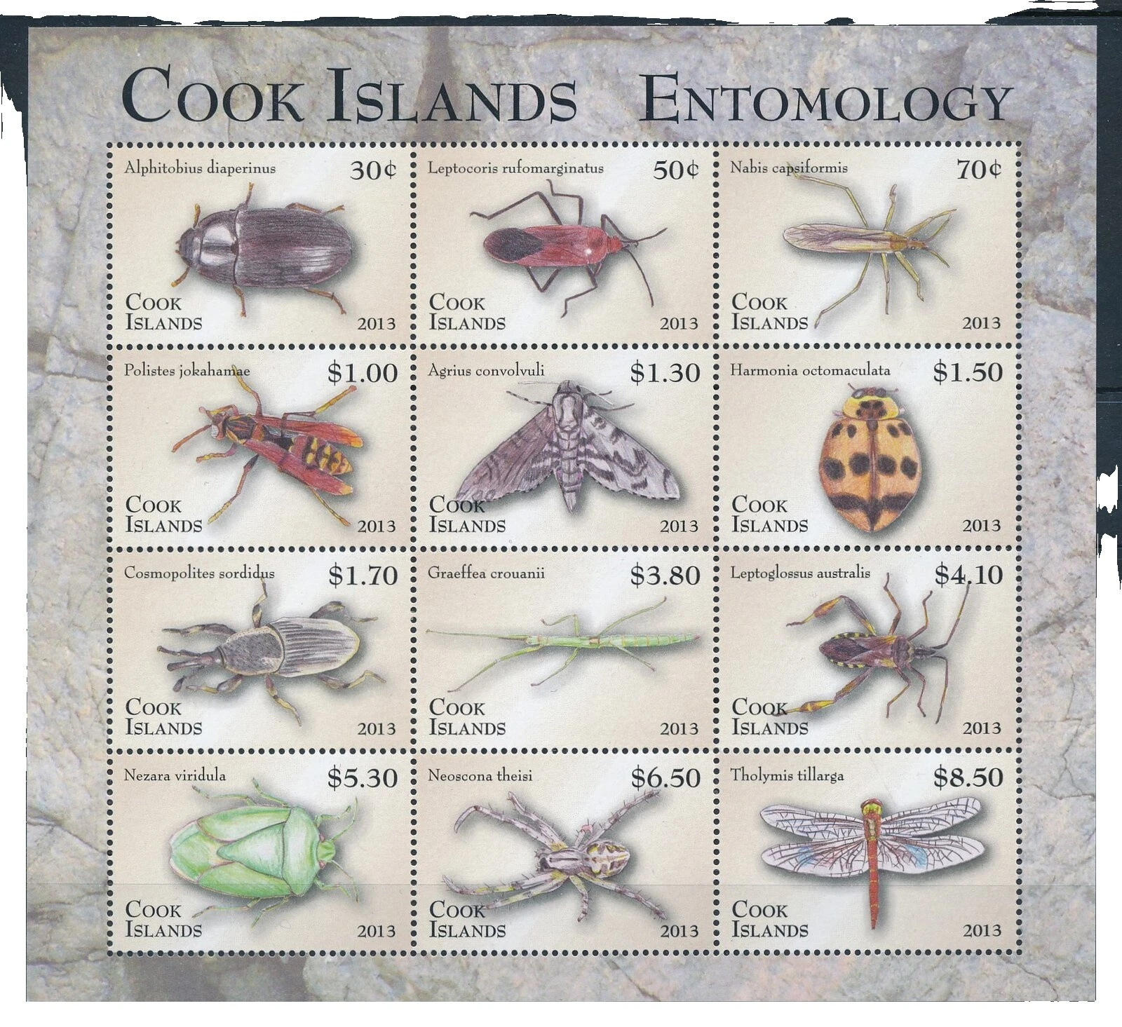 En excelente estado nunca abisagrado/estampillada sin montar o nunca montada insectos estampillas de las islas Cook (1965-presente)