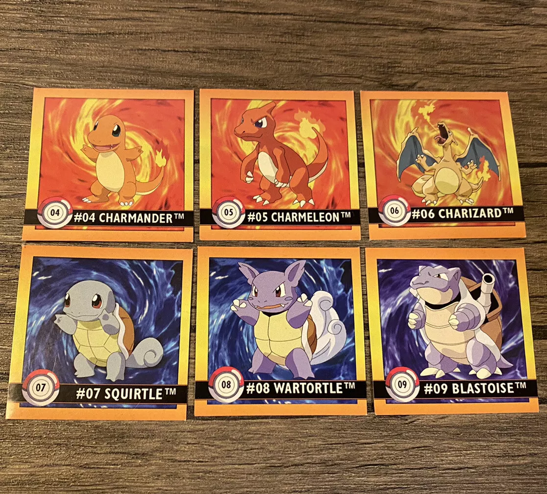 RARE Vintage Pokemon ARTBOX Sticker Lot Charizard #04 - #06 Blastoise #07 -  #09