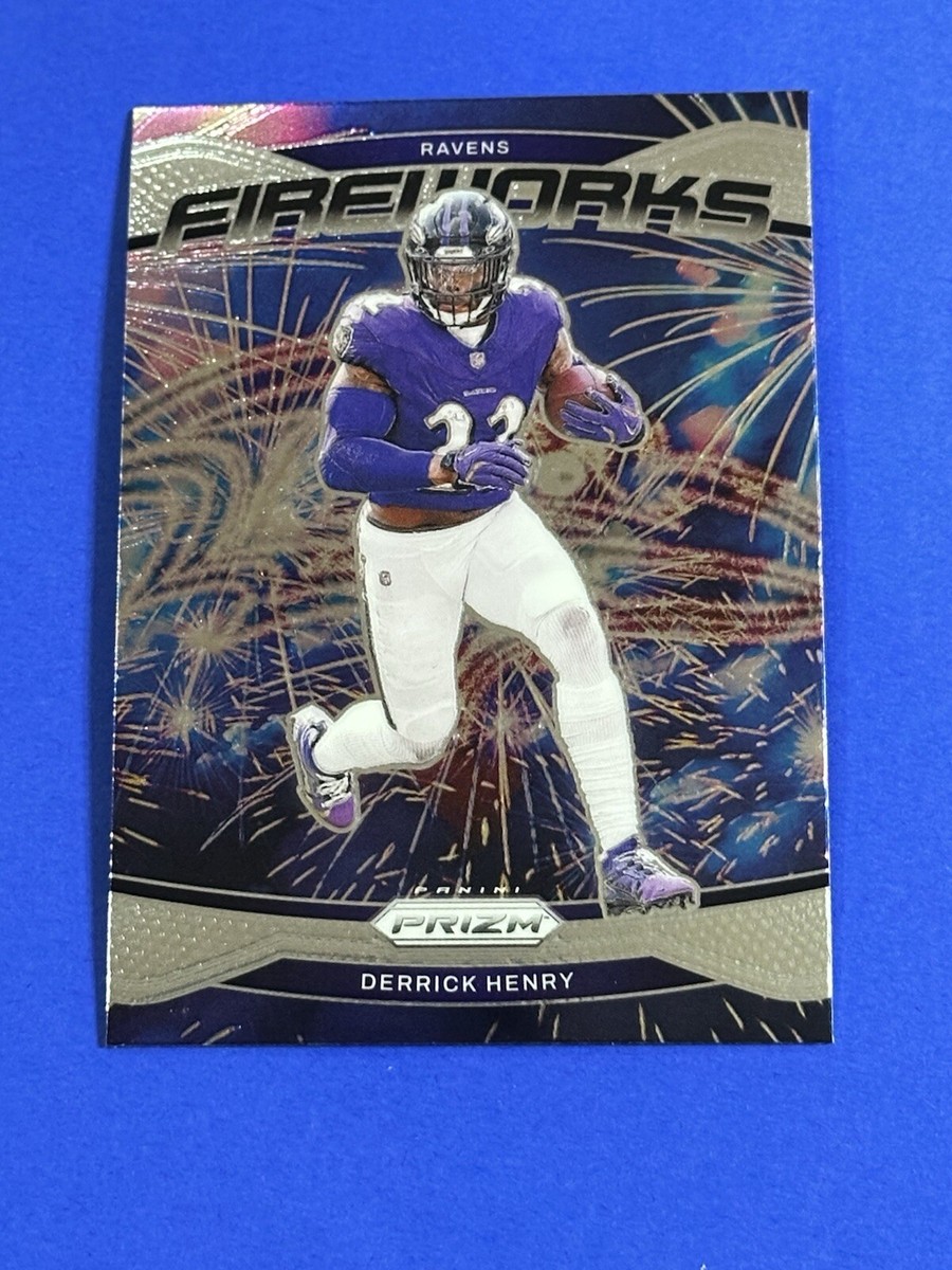 2024 Panini Prizm Derrick Henry Fireworks #10 Baltimore Ravens (Q