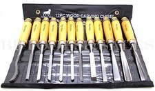 12-PC WOOD CARVING CHISEL Set 8" Wood Chisel Tool Hand Set Heavy Duty Woorkwork
