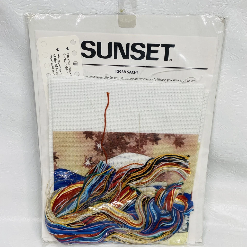 Sunset Sachi 13928 No Count Cross Stitch Kit 1997 Designed by Haruyo USA NEW - Image 4 of 4