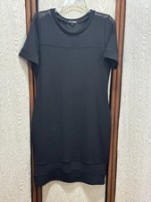 Women's Fashion Nova LBD Black Semi Sheer Neckline Hem Knee Length Dress 1X Top!