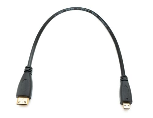 SYSTEM-S HDMI Kabel 30 cm Micro Stecker zu Mini Stecker Adapter in Schwarz - Bild 1 von 4