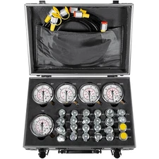 60P Hydraulic Pressure Test Kit with 5 Gauges 24 Couplings 3 Hoses for Excavator