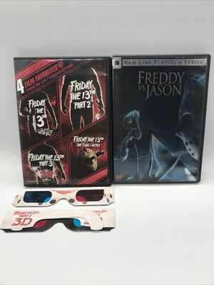 Friday The 13th Part 1,2,3 (2D&3D) & 4-Final Chapter w/3-D   & Freddy VS. Jason