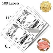 500 Direct Corner Half Sheet Shipping Labels 8.5x5.5 Self-adhesive 2 Per Sheet