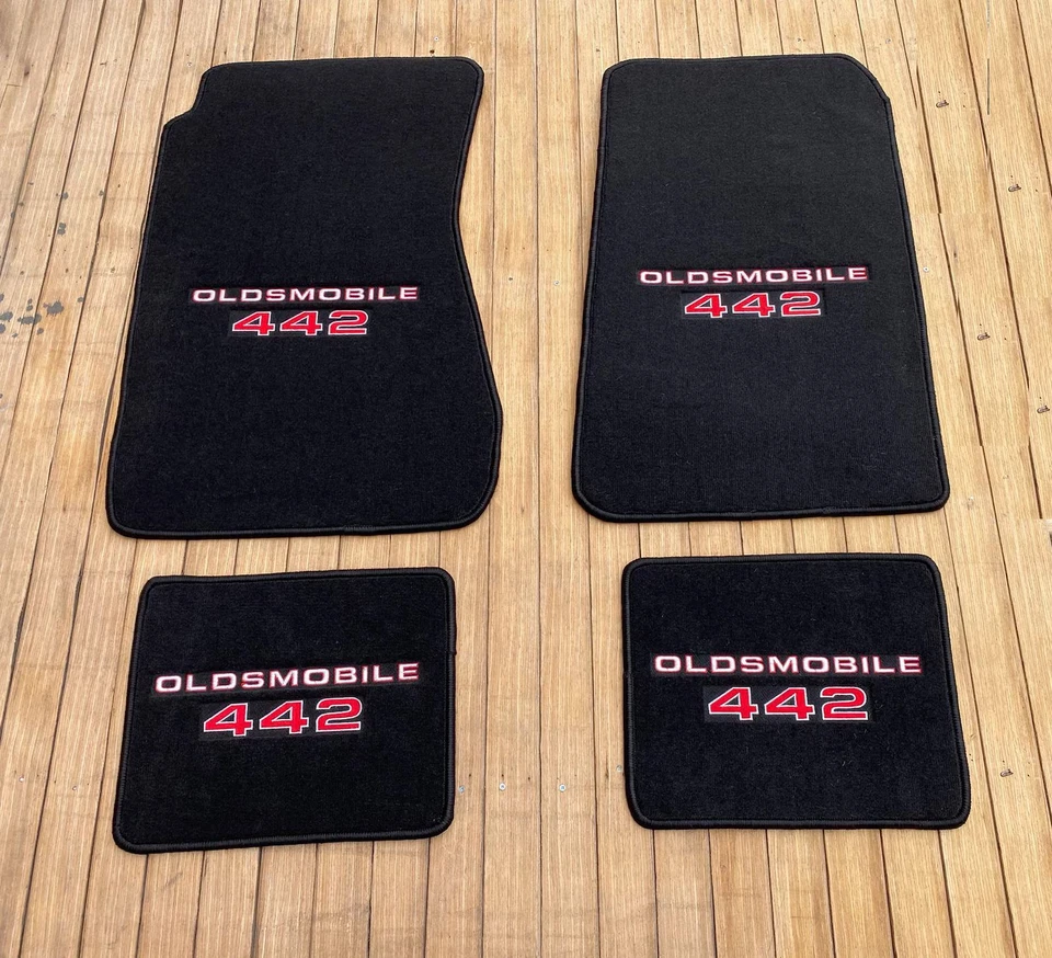 1968-72 Oldsmobile Cutlass 442 floor mats carpet black Set of 4 - Image 2 of 2