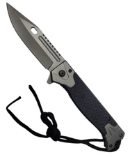 9.25" Tactical Spring Assisted Open Pocket Knife Black G10 Handle