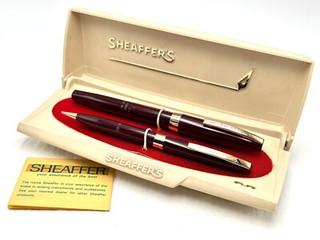 c1975 NOS? SHEAFFER IMPERIAL 800 DOLPHIN TOUCHDOWN BURGUNDY FOUNTAIN PEN PENCIL