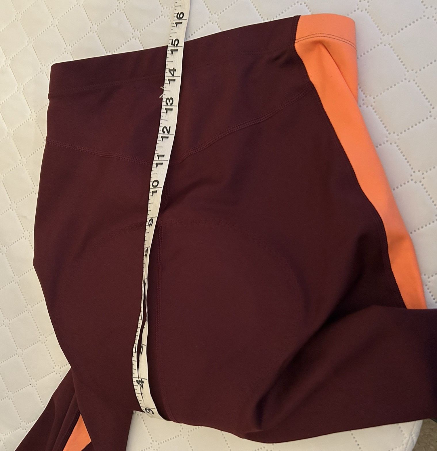 Xersion Padded Cycling Leggings Full Length High Rise Women Small Maroon UPF NWT