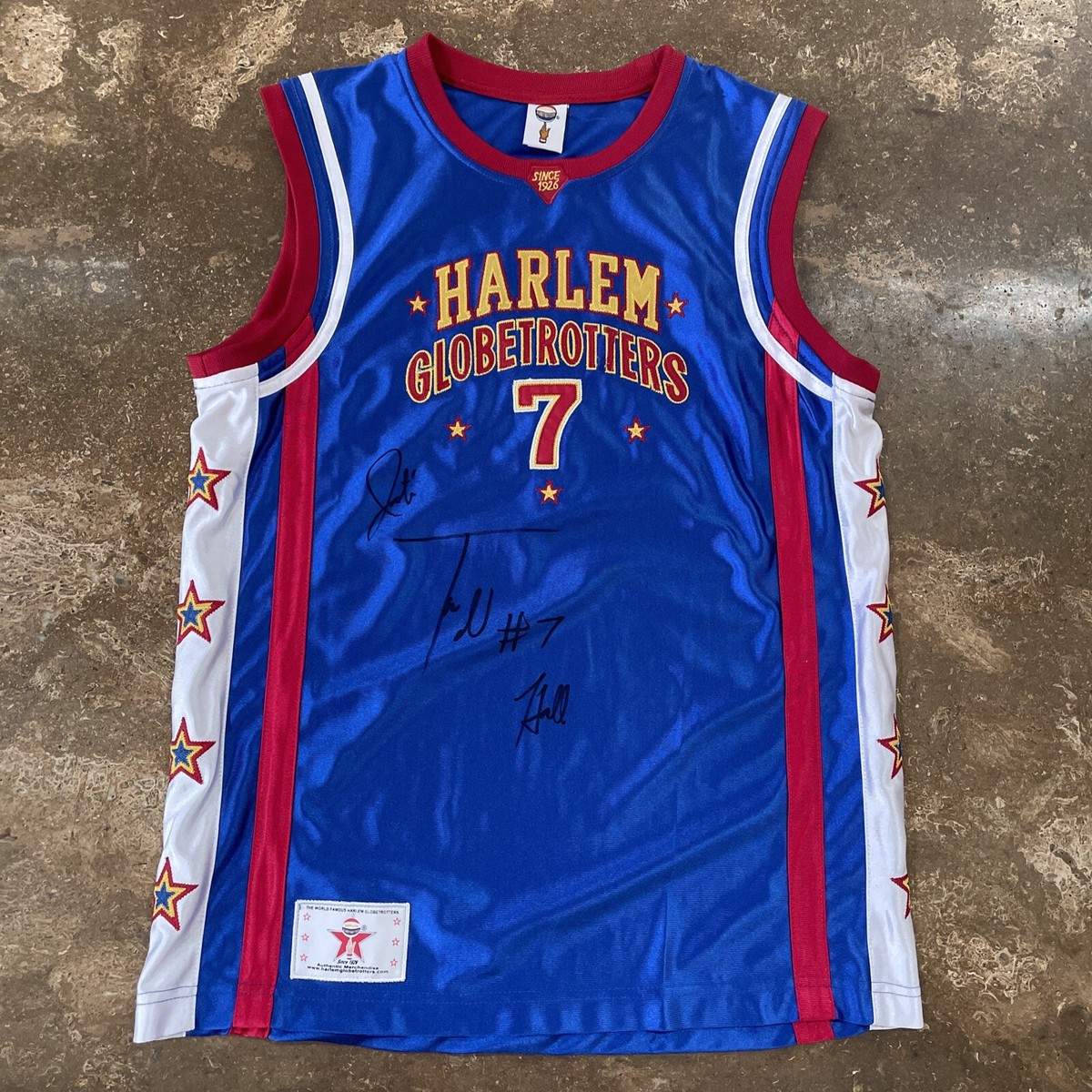 harlem globetrotters jersey #7 Too Tall signed large | eBay