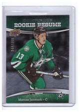 Mattias Janmark 2015-16 Upper Deck Contours Rookie Resume Card #RR-45 /399