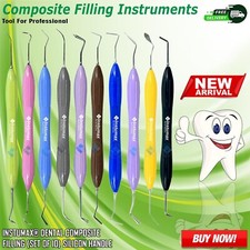 10 Pcs Dental Composite Filling Instruments Silicon Handle