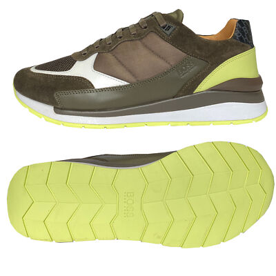 Hugo Boss Element Runn Herren Schuhe Sneaker EUR 41 / UK 7 Open Green NEU