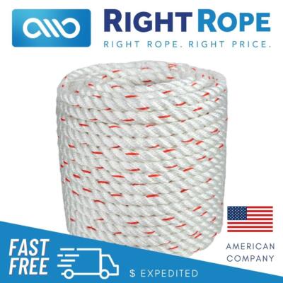 1'' x 100' Arborist Bull Rope 20% Stronger! Tree Rigging Line Utility Arbor