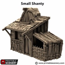 Small Shanty, Wooden Cabin Hut for Tabletop RPG Gaming 28mm Terrains Buildings