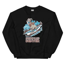 Snowboard Denver Mountain Goat USA Snowboarding Animal Crewneck Sweatshirt