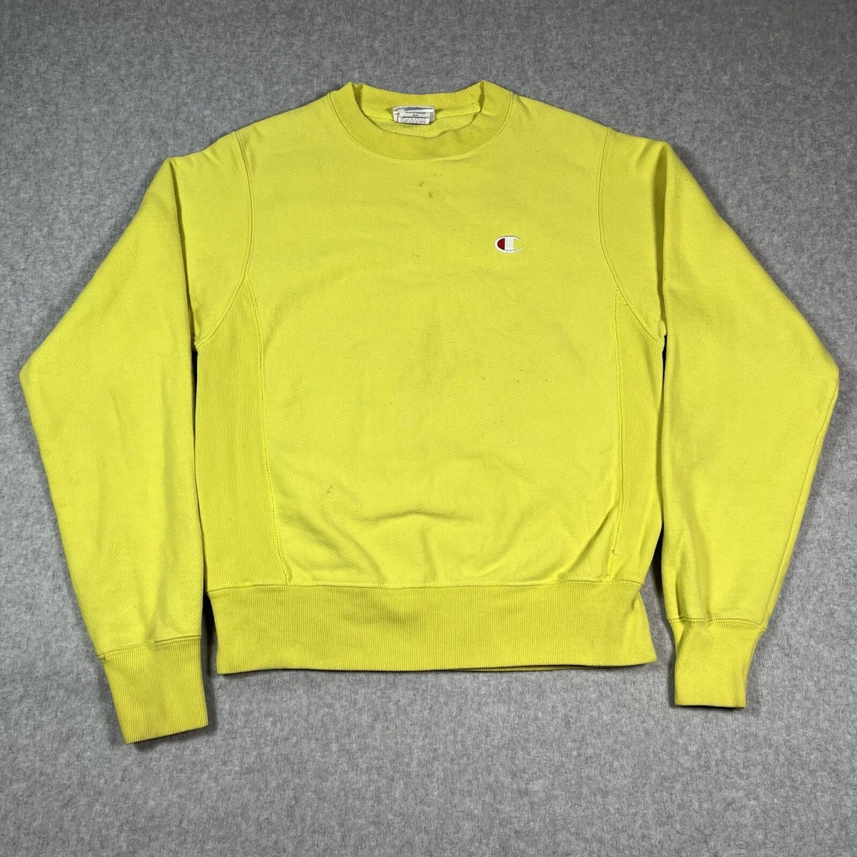 Vintage Champion Reverse Weave Sweater Men's Sz XS Sweatshirt Mustard Yellow