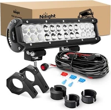 Nilight 12 Inch 72W LED Light Bars Spot Flood Combo Mounting Bracket