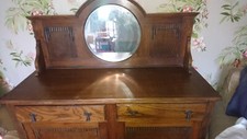 Reduced In Price Antique Edwardian 19th Century Teak  Sideboard With Mirror 