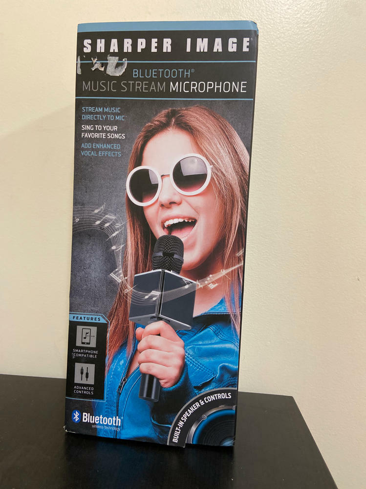 sharper image karaoke microphone and bluetooth speaker