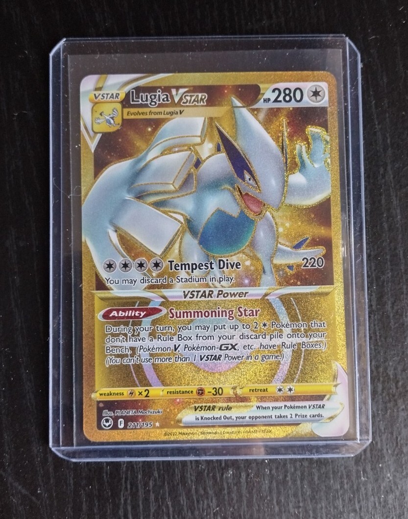 2022 Pokemon Silver Tempest Lugia Vstar Secret Rare Gold 211/195