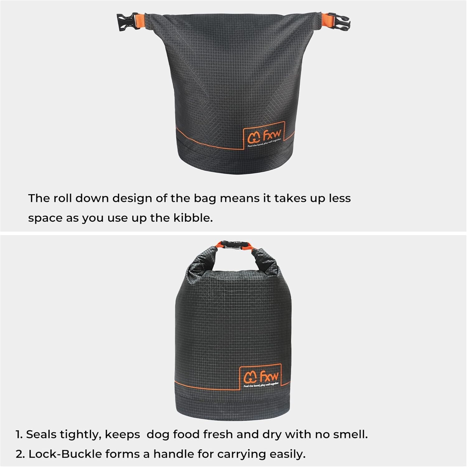 Dog Food Travel Bag Large Cap Travel Kibble Storage Perfect RV Road Trips 21 Cup