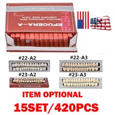 15 Sets Denture A3 Shade A2 Acrylic Resin Full Set Teeth Upper Lower Dental USA